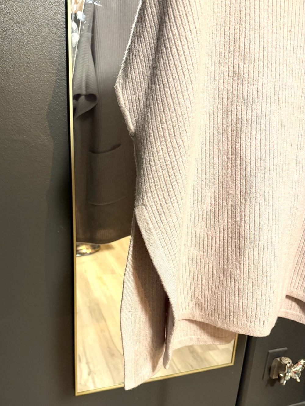 TART Hooded Open-Front Ribbed Knit Cardigan / Poncho - Picture 3 of 5